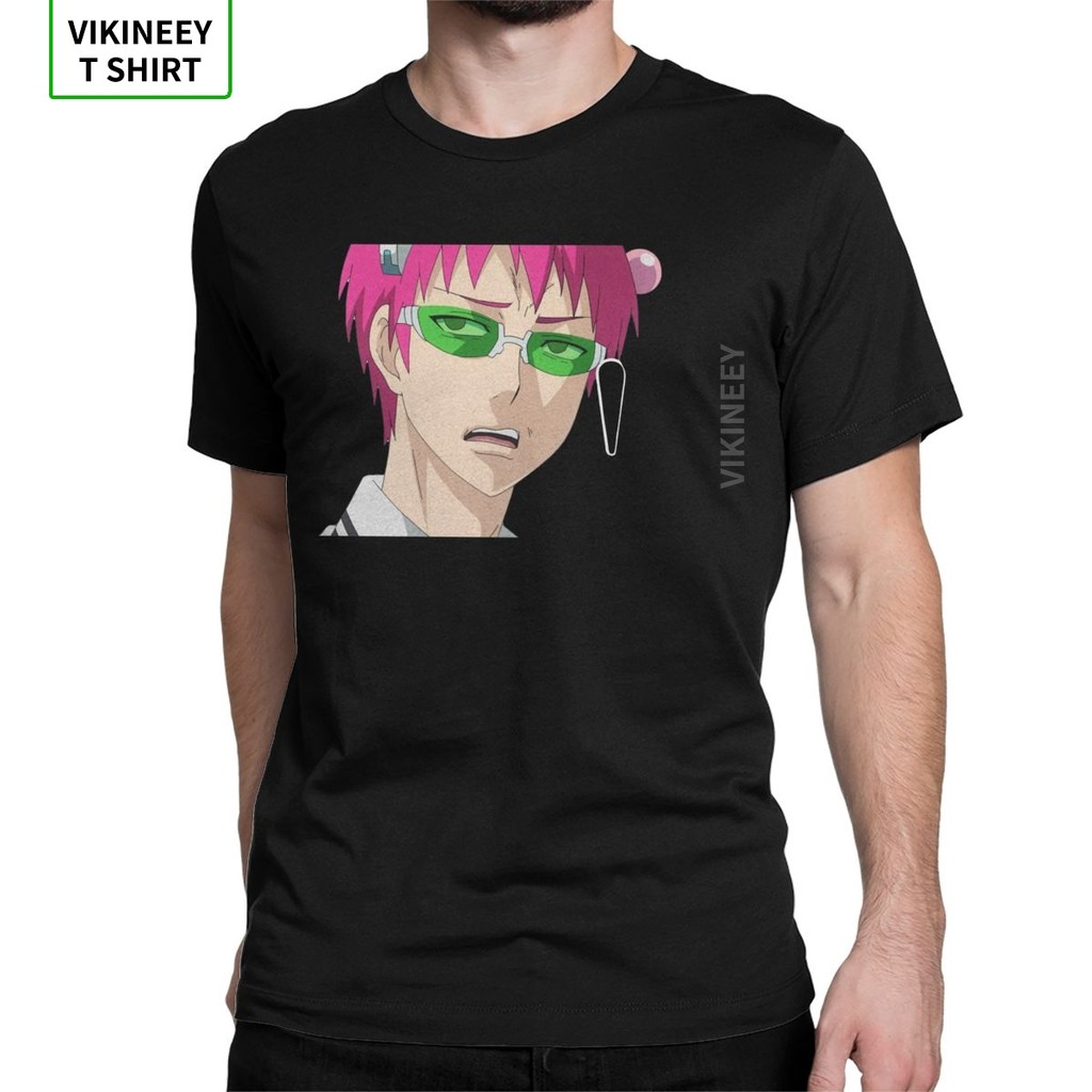 Saiki'sConfusedFaceTheDisastrousLifeOfSaikiKT-ShirtMenCottonTShirtAnimeTopsKusuoMangaKaidouShortSlee