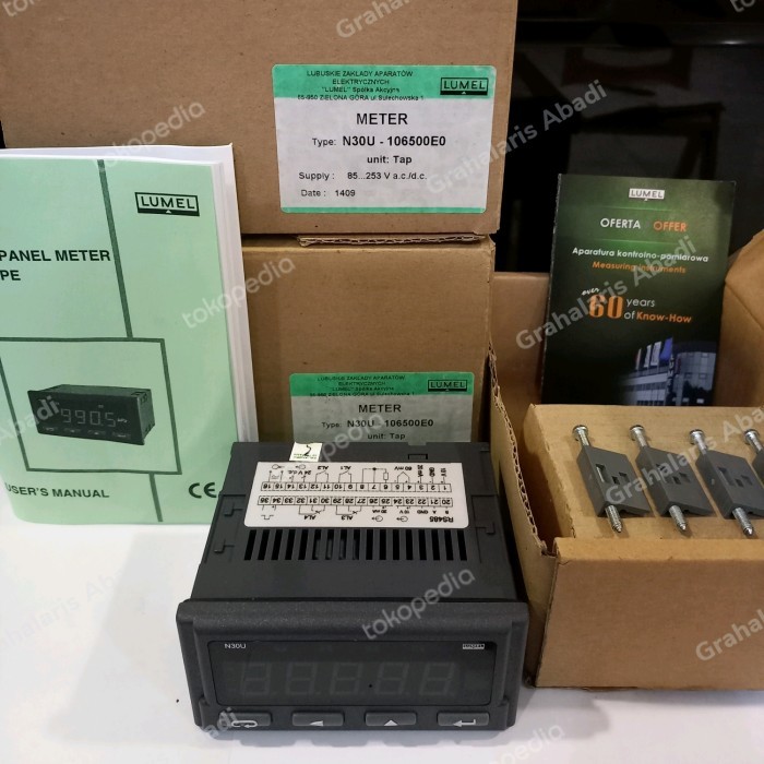 TERBARU panel meter digital N30U-106500E0 programmable,85-253VAC/DC .Lumel PROMO