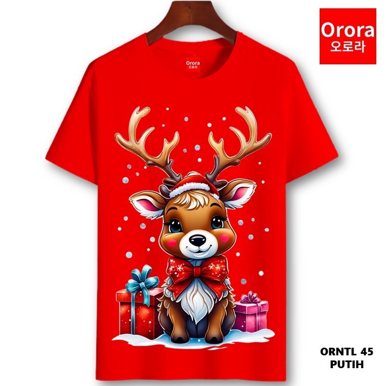 Orora Kaos Distro Premium Natal - Kaos Christmas - Baju Atasan Sablon Pria Wanita Warna Hitam Putih 