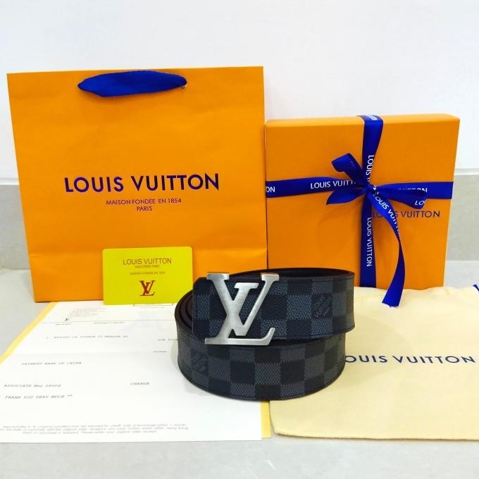 Ikat pinggang LV Belt Premium Mirror Original - Damier Graphite