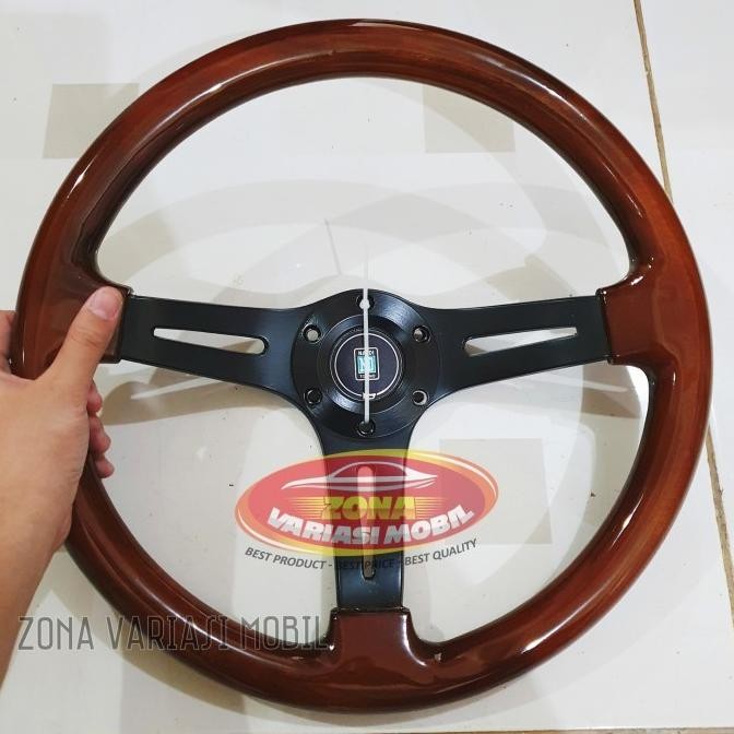 Stir Setir Racing Mobil Full Wood Nardi ND Kayu Jati Klasik 14 inch