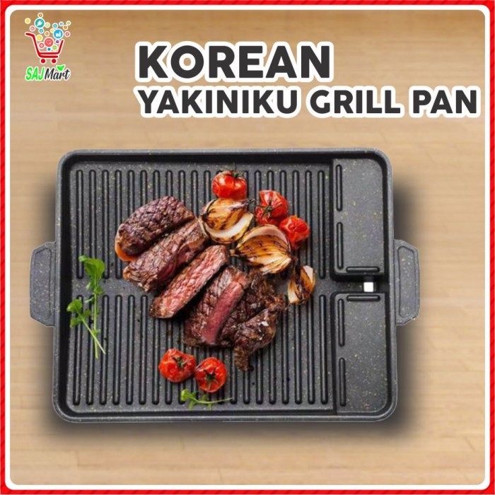 Promo Bbq Grill Pan / Oil Free Korean Yakiniku Grill Pan/ Korean Grill Pan