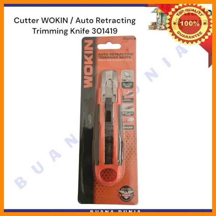 

(BUAN) CUTTER AUTO WOKIN | AUTO RETRACTING TRIMMING KNIFE | SAFETY KNIFE