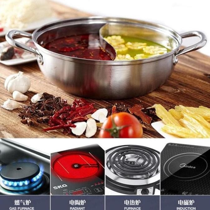 

Terbaru Panci Hotpot Sekat / Suki Shabu Stainless Pot / Panci Suki 2 Rasa