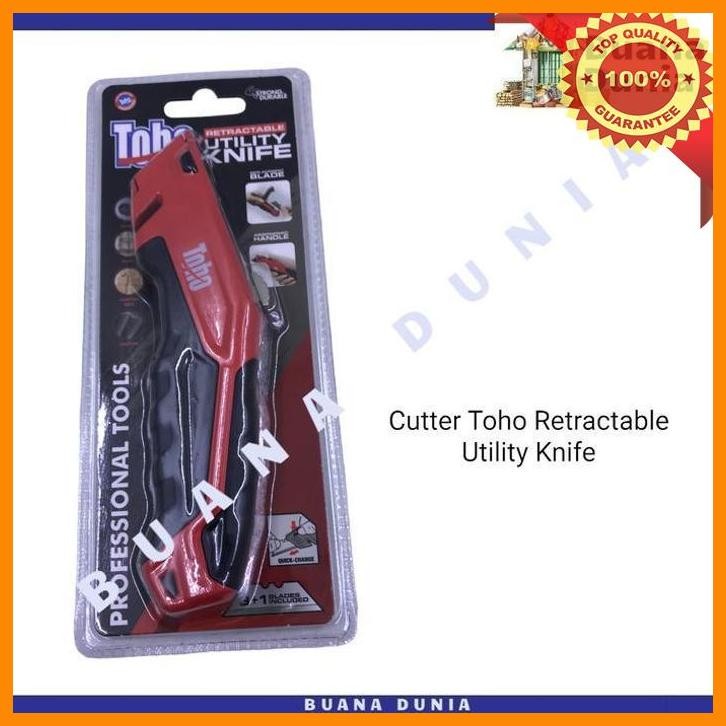

(BUAN) CUTTER TOHO RETRACTABLE UTILITY KNIFE | PISAU SERBAGUNA | CUTER GIPSUM