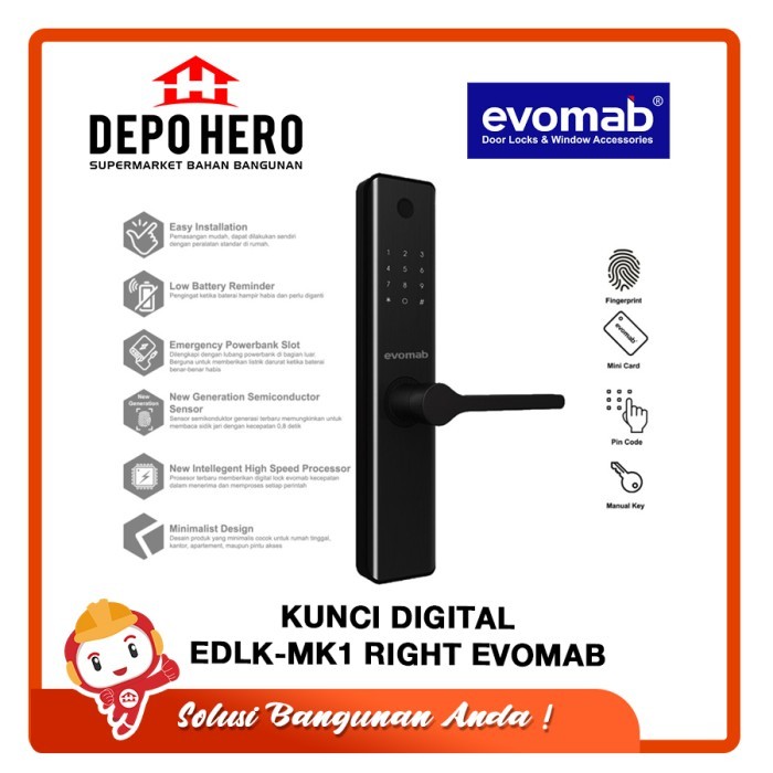 KUNCI ELEKTRONIK DIGITAL EDLK-MK1 RIGHT EVO MAB