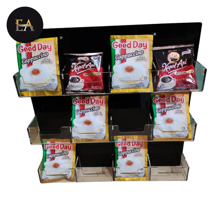 diaplay rak kopi / rak kopi akrilik gantung SE01