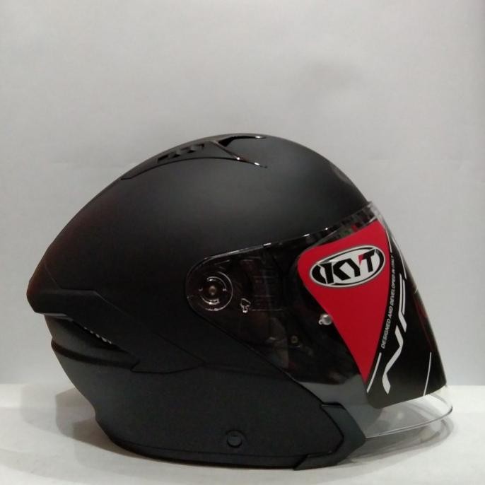 HELM KYT NFJ SOLID BLACK DOF HELM HALF FACE PAS