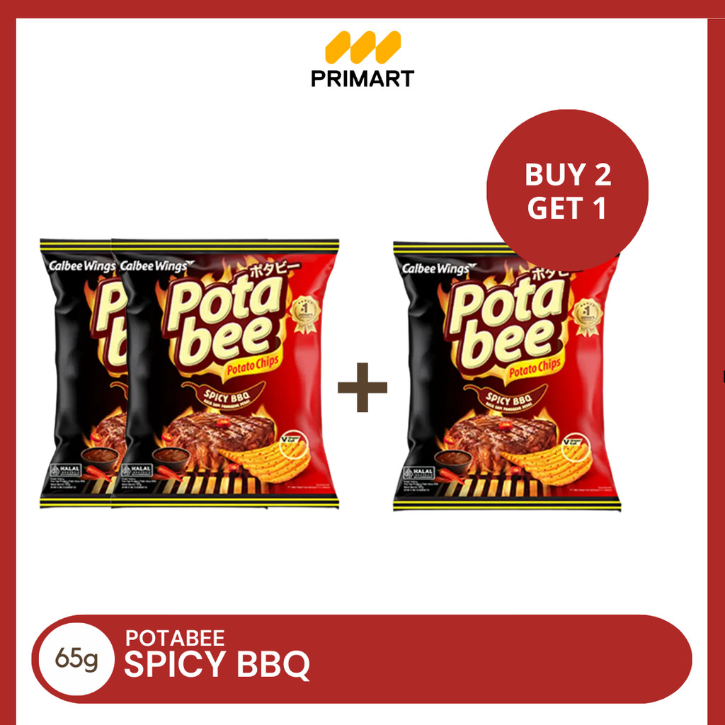 

Buy 2 Get 1 Free Potabee Spicy BBQ Keripik Kentang 68gr