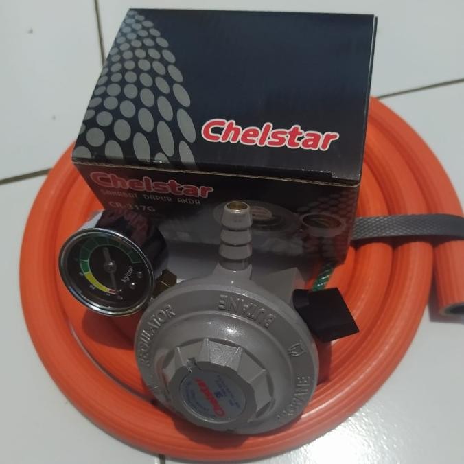 Regulator Kompor Gas HOCK CHELSTAR CR 317G Selang LPG 700 PSI