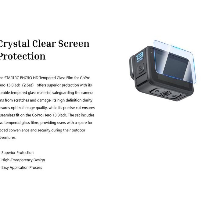 

Startrc Photo Hd Tempered Glass Film For Gopro Hero 13 Black2 Set Terlaris