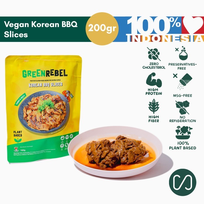 

Green Rebel Vegan Korean Bbq Slices Daging Vegan Rasa Bbq - 200Gr