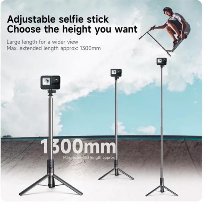 

Telesin 1.3M Bluetooth Remote Control Selfie Stick For Gopro Or Phone Terlaris
