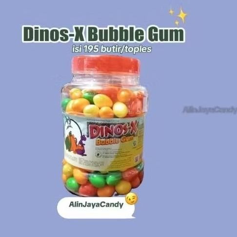 

Lm - Dinos X Bubble Gum isi -+ 195 butir/toples Permen Karet Dinos X