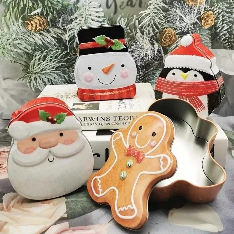

Lm - (GB75) Kaleng biskuit permen die cut natal/Xmas