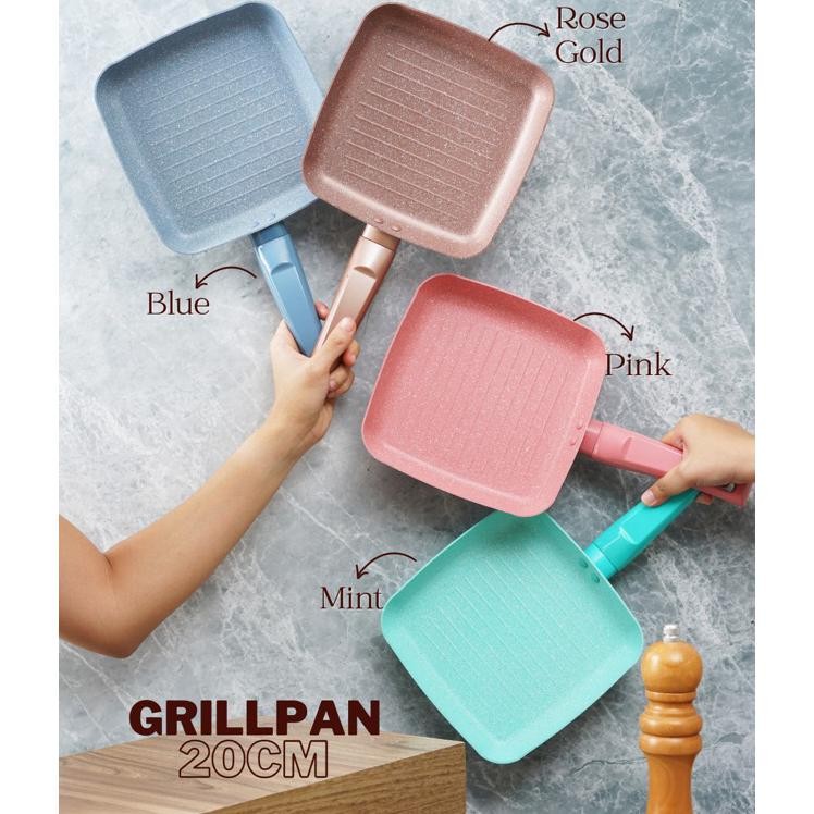 War Granite Pero Grill Pan 20Cm Panci Wajan Panggang Bbq Anti Lenget Granite