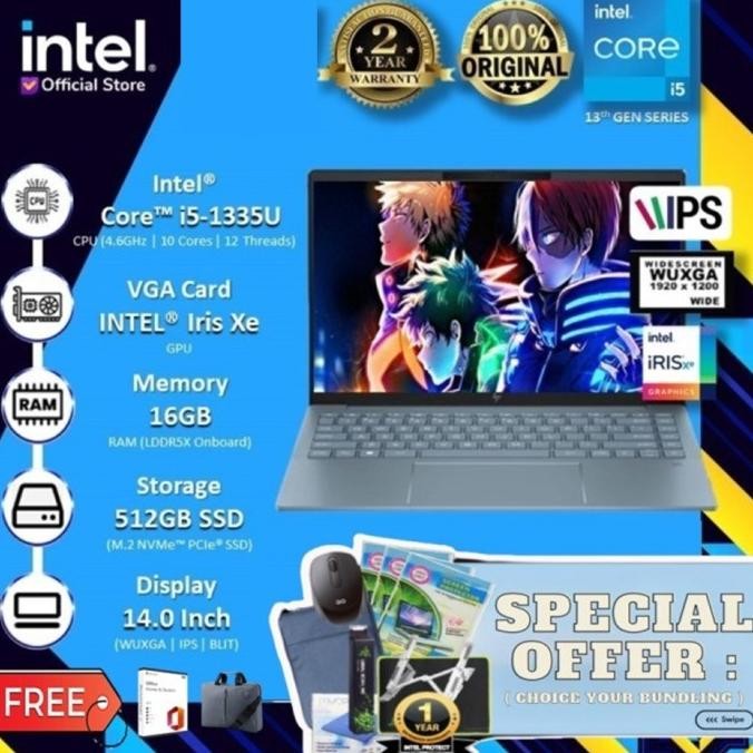 sale hp pavilion plus 14 ew0021tu/ew0020tu i5 1355 16gb 512gb w11 14" ips