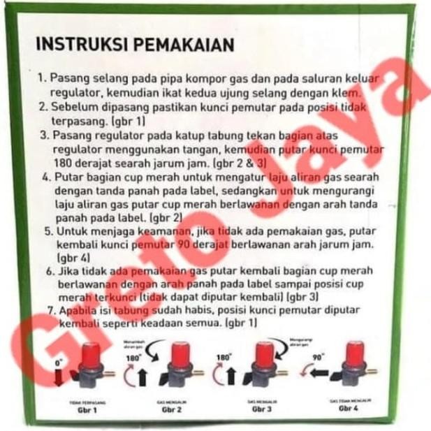 Regulator Gas Elpiji Tekanan Tinggi LPG Kompor Jos Tanpa Meteran