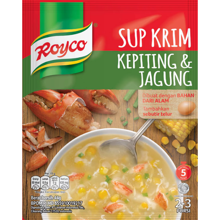

Bumbu Royco Sup Krim Kepiting Dan Jagung Original 100%