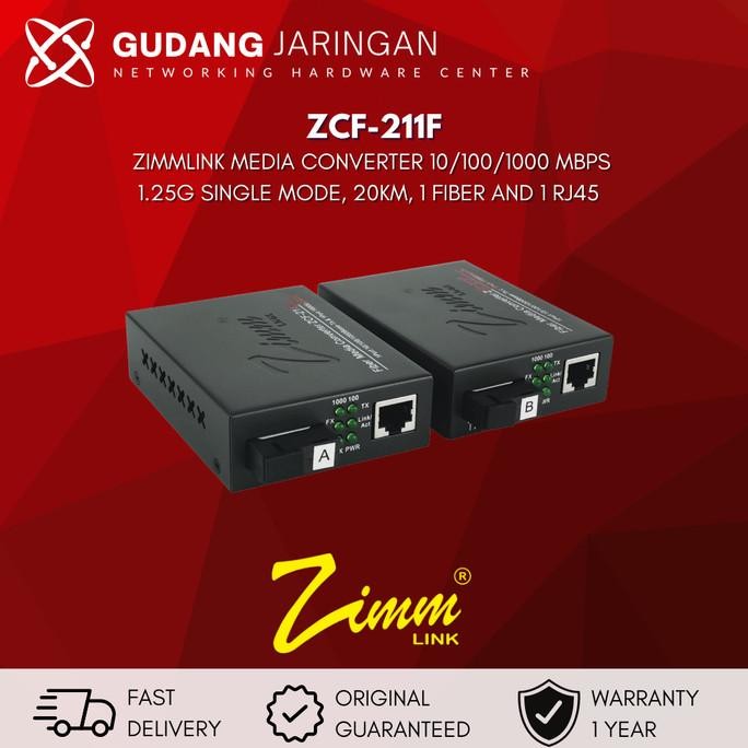 ZCF-211F Zimmlink Media Converter Gigabit 1 Port FO 1 LAN