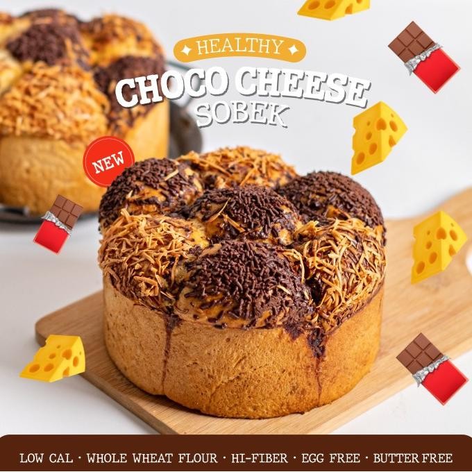 

siap kirim nude bake choco cheese sobek egg free & vegan option, healthy, roti