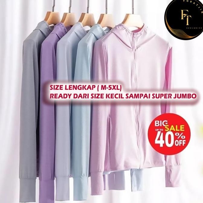 Sale Foratjin- Men Women Airism Jaket Running Mesh Hoodie Uv Protection Premium