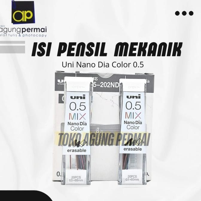 

Premium !! Isi Pensil Mekanik Uni Nano Dia 0.5 Mix Color