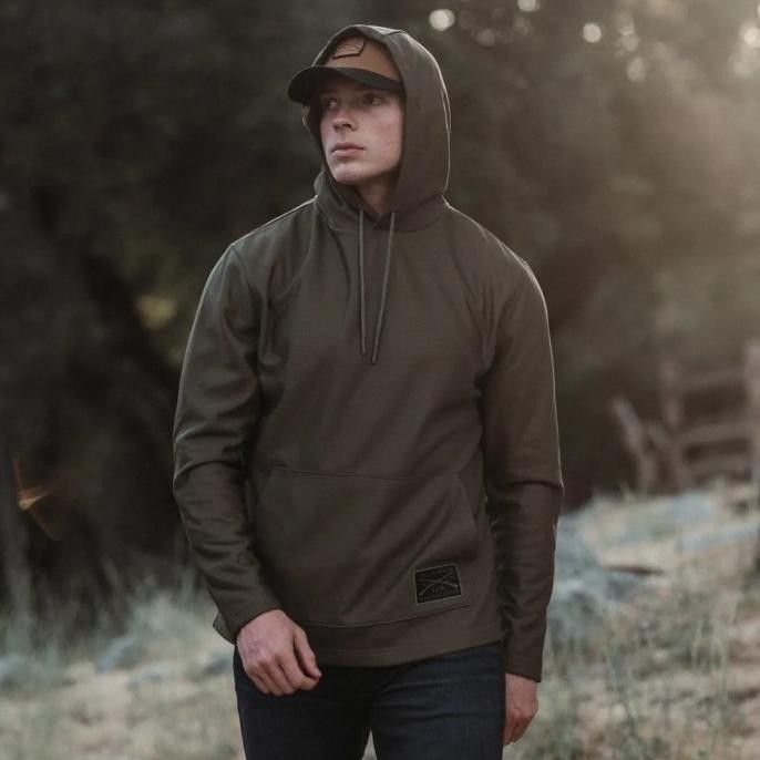 GRNT Waffle Top Outdoor Hoodie Green 100% Original - Jaket Gunung Pria Branded [terbaik]