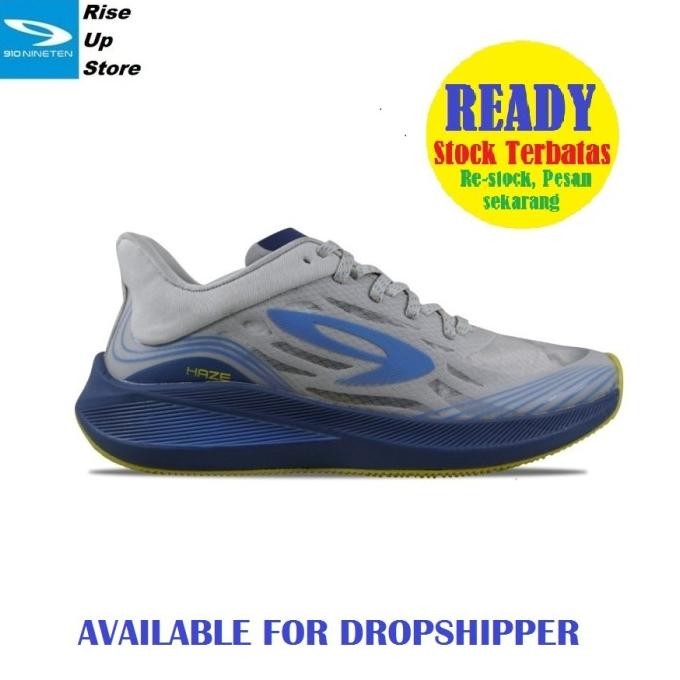 Sport 910 Nineten Haze Sepatu Running - Haze Vision Abu Muda Biru Kuning