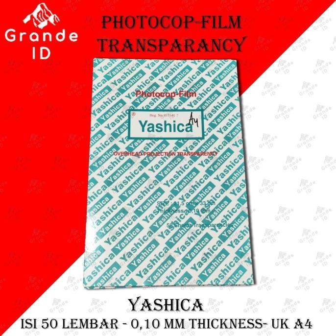 

Terlaris! Ohp Transparancy Film Yashica Isi 50 Pcs Plastik Tebal 0,1Mm A4 Folio