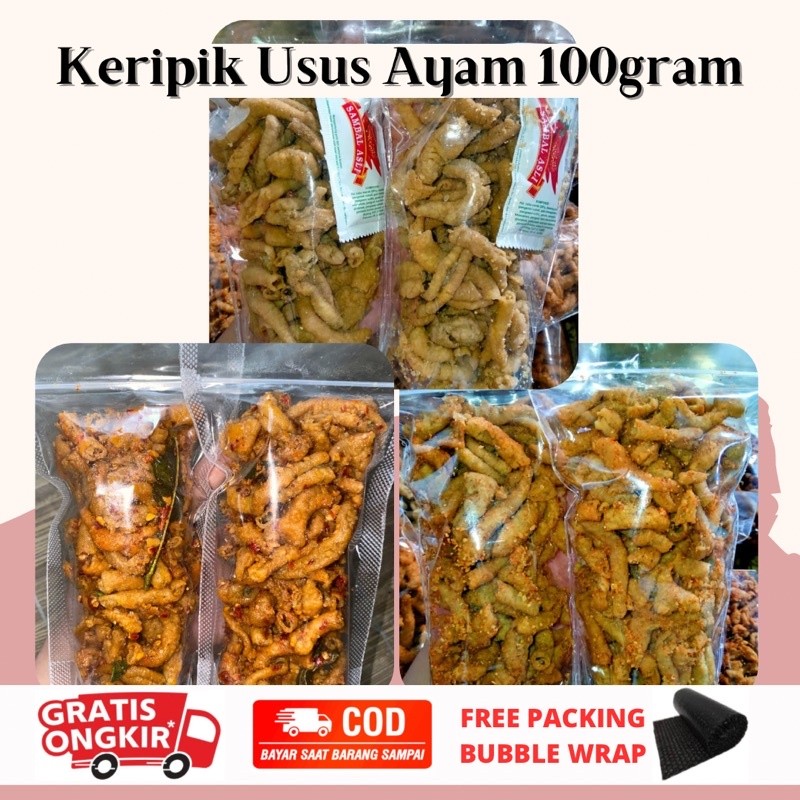 

KERIPIK USUS AYAM JERUK PURUT 100GRAM | KRIPIK USUS CRISPY