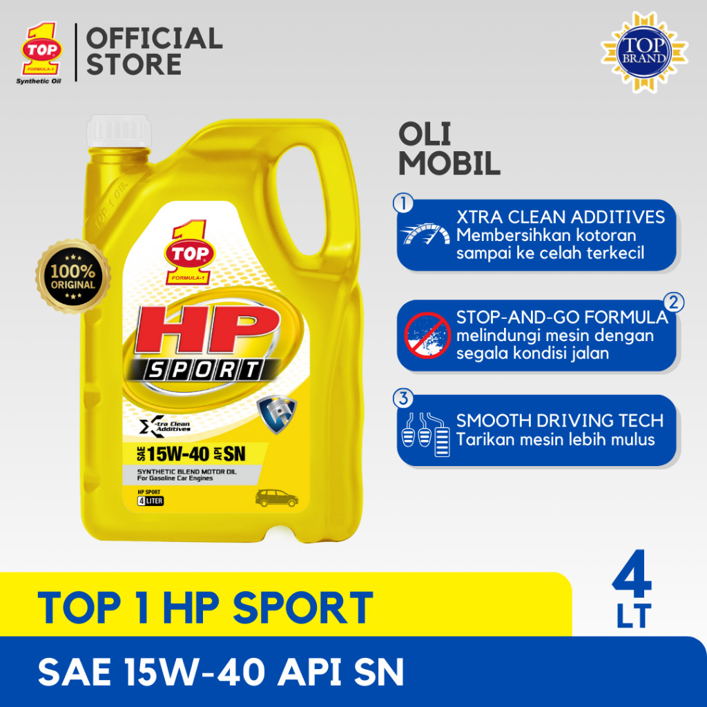 Oli Mobil Top 1 HP SPORT 15W-40 4L