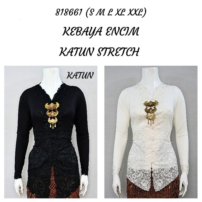 Kebaya Wanita Terbaru Indah KEBAYA ENCIM LENGAN PANJANG BORDIR SENADA KATUN STRETCH KEBAYA WISUDA