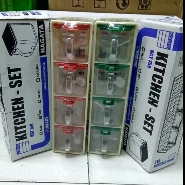NAGATA TEMPAT BUMBU SUSUN 4 KITCHEN SET PLASTIK 758