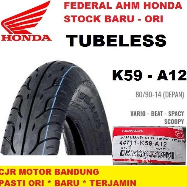 Ban TUBLES FEDERAL HONDA AHM 80/90 ring 14 Ban Depan Motor Beat Vario