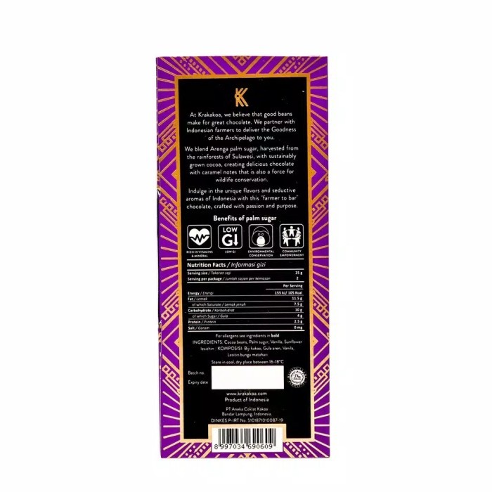 

Raaoa 85 Dar Chocolate 50G 85 Coelat Gelap