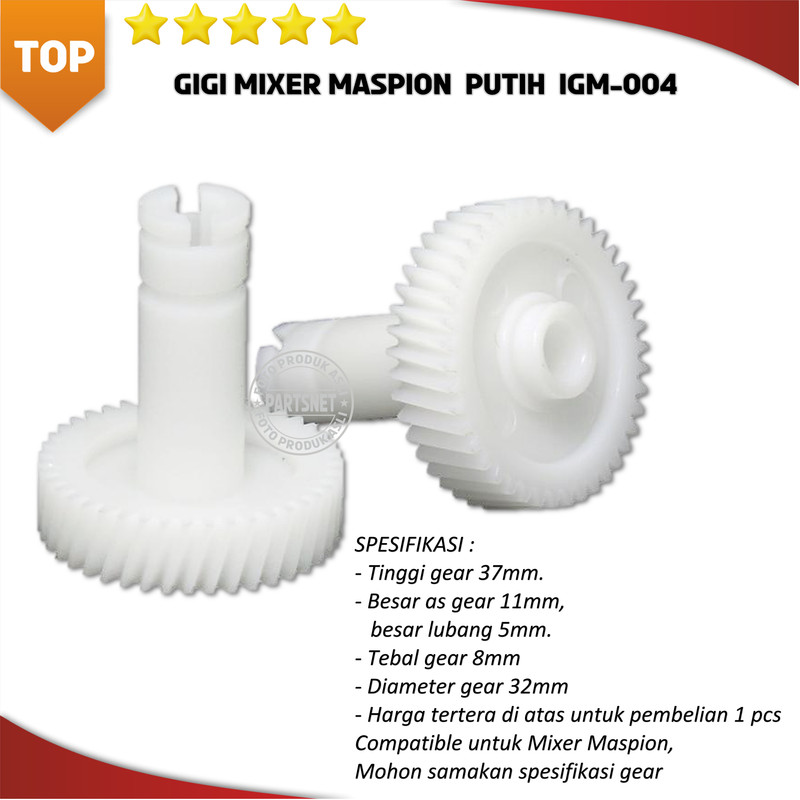 Gear Mixer Maspion Original Sparepart Mixer Maspion Gigi Mixer Putih
