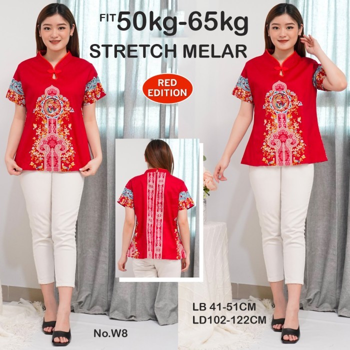 Baju Cheongsam Merah Atasan Imlek Wanita