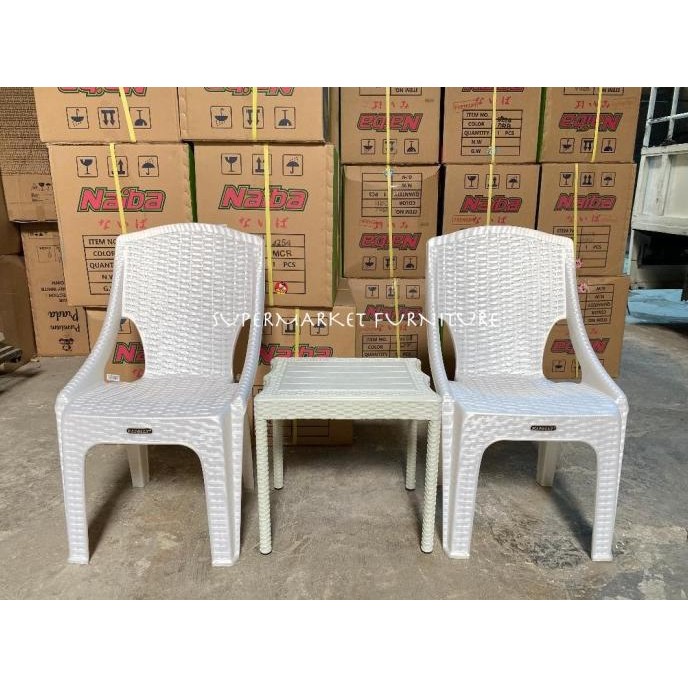 KURSI PLASTIK SET PRC 221+ MEJA (2KURSI + 1MEJA)