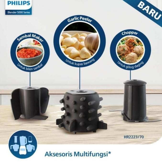 BLENDER PHILIPS HR2223/70 [4IN1 ]CHOPER SAMBEL MAKER PENGUPAS BAWANG
