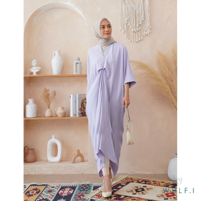 Kaftan Wulfi Kaftan Warahmah Light Lilac All Size premium modern