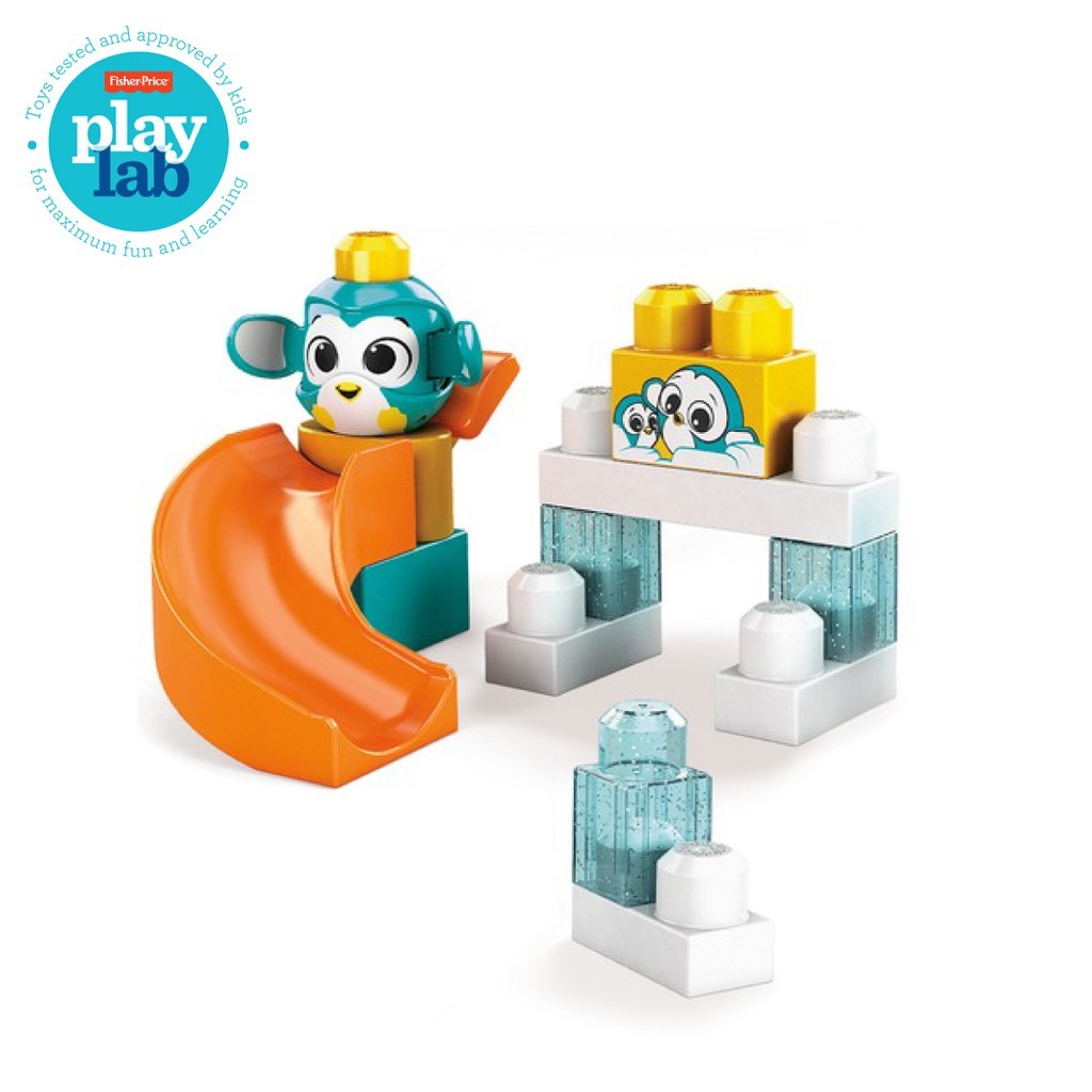 Mega Bloks Peek a Block (Artic Penguin Slide) - Mainan Balok Susun Edukasi Anak Balita