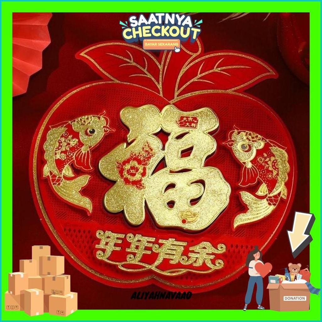 

Tempelan Imlek Stiker Fu Hock 3D Timbul Emas Ukuran Besar Cod