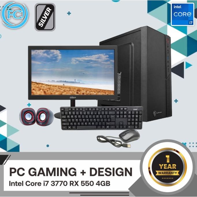 

PROMO PC DESIGN + GAMING I7 RAM 8GB RX 550 4GB SIAP PAKAI INCLUDE MONITOR