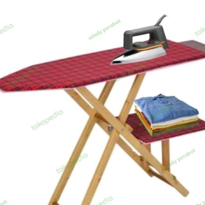 MEJA SETRIKA LIPAT KAYU SERBAGUNA / MEJA SETRIKA PORTABLE /