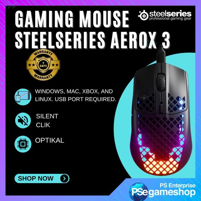 

PROMO STEELSERIES AEROX 3 GAMING MOUSE
