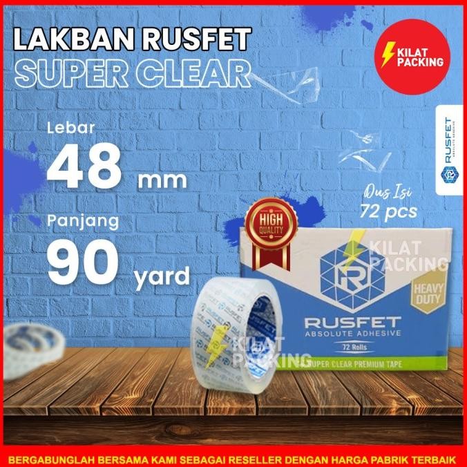 

Lakban Rusfet Bening Premium Quality 48 Mm X 90 Yard 1 Dus Tersedia