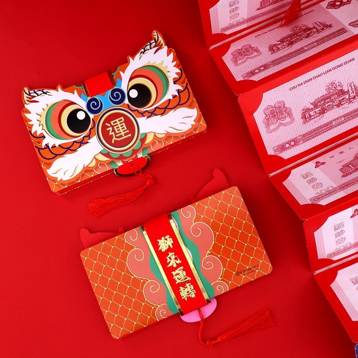 

CNY GROSIR Angpao Barongsai Susun 10 Angpau Lipat Ampau Imlek Lipat - HB07 BRGS OREN SUSUN 10 Limited