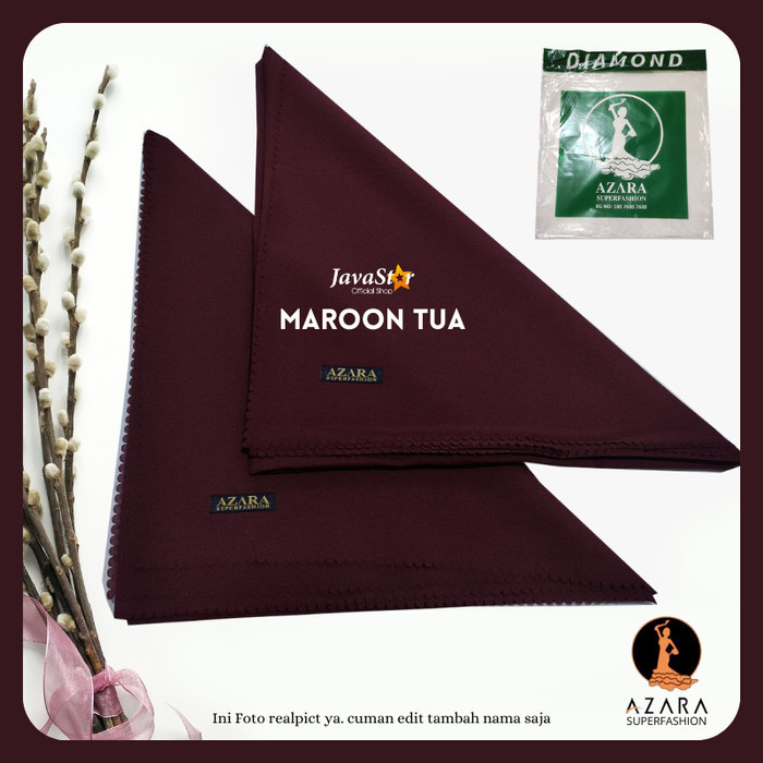 [TERBAIK DI SHOPEE] Jilbab Syari Segi Empat diamond Laser Cut hijab jumbo 130x130 by AZARA - Maroon 