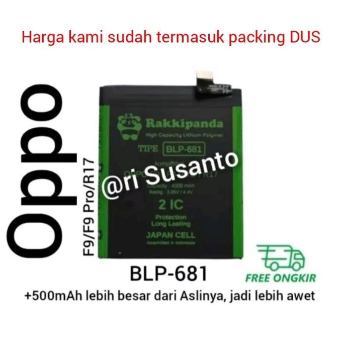 Baterai Rakkipanda BLP681 for Oppo F9 / F9 Pro / R17 Double Power IQB